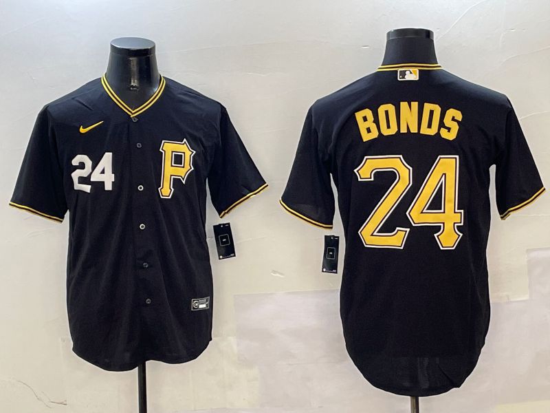 Men Pittsburgh Pirates #24 Bonds Black Game 2025 Nike MLB Jersey style 5->pittsburgh pirates->MLB Jersey